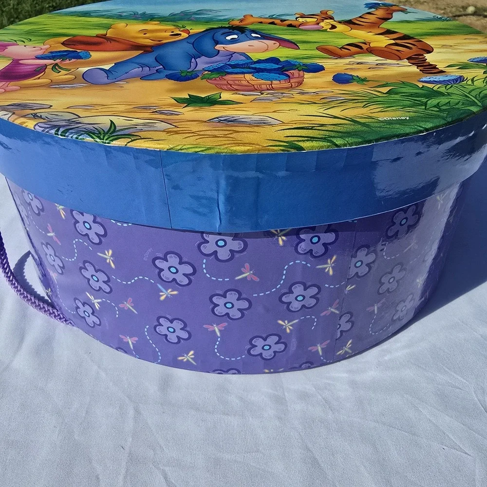 RARE VINTAGE 1990'S DISNEY'S WINNIE THE POOH SET OF 5 NESTED ROUND HAT BOXES NEW